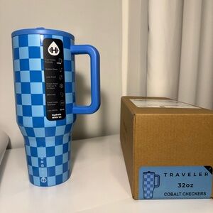 HydroJug Blue Checkered Tumbler